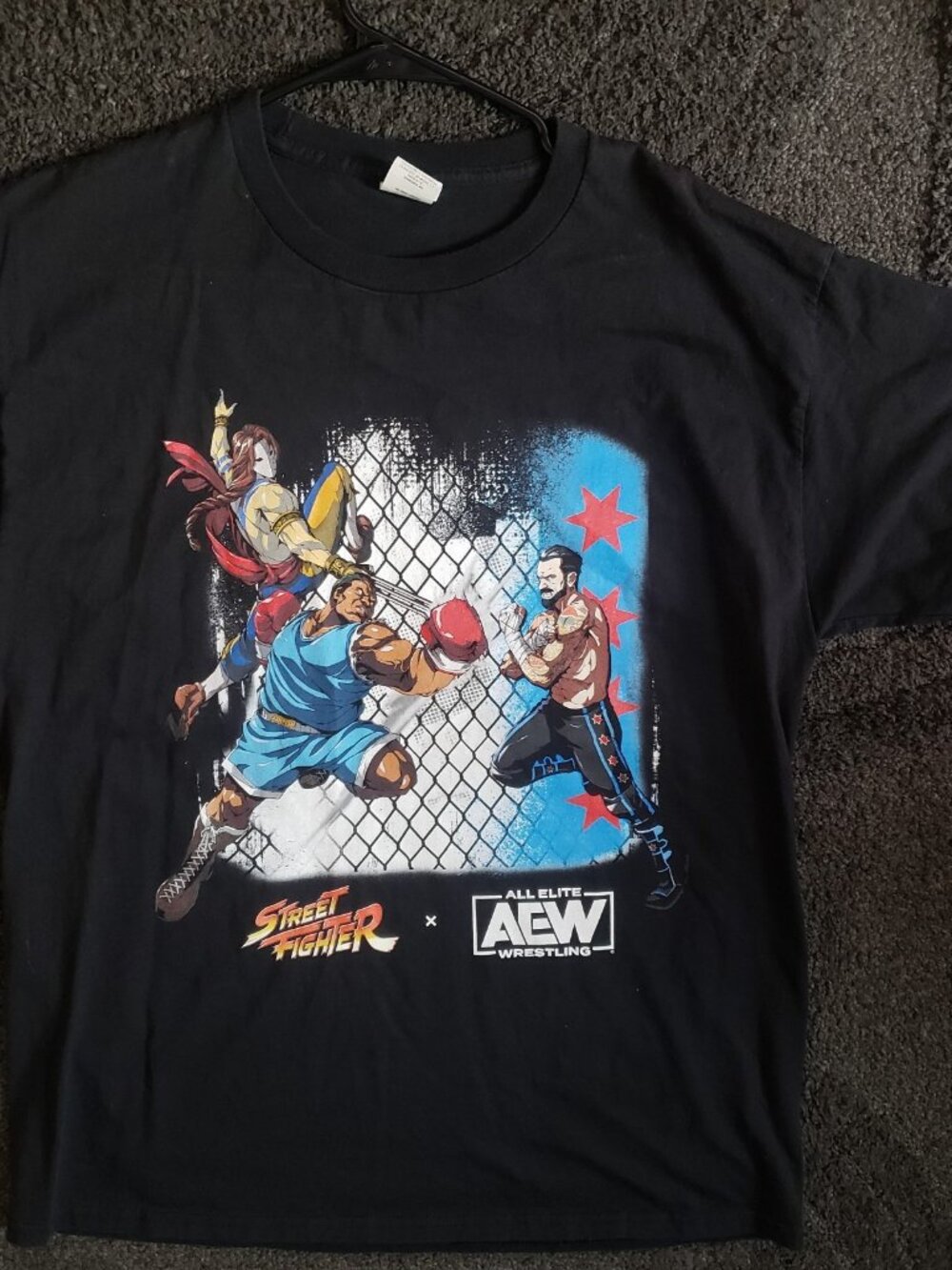 Street Fighter x AEW Shirt  CM Punk All Elite Wrestling Collab Capcom Size Large